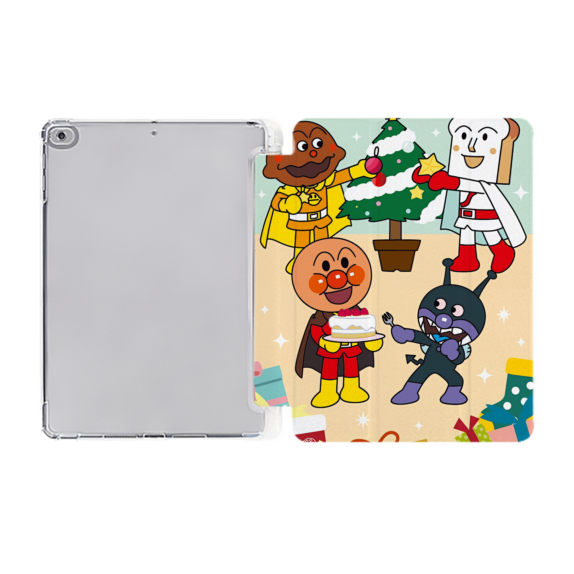 （画像用） アンパンマン Anpanman IPad ケース ペン収納付き 三つ折りスタンド PUレザー×シリコン 対応機種9.5/10.5/10.9インチ
